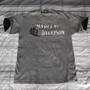 Vintage 1991 Double Sleeve Harley Davidson T Shirt XL Single Stitch Holoubek